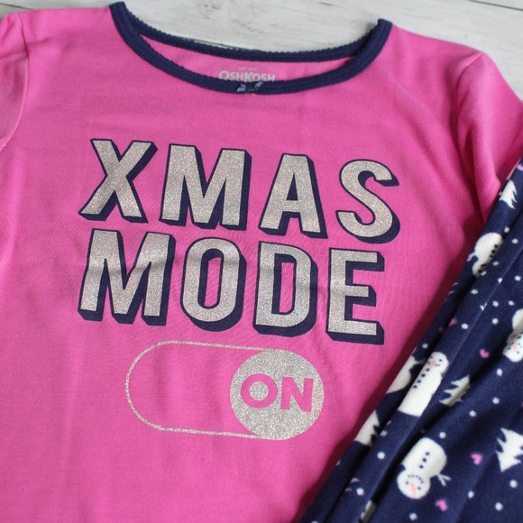 Oshkosh Girl's Christmas Pajama Set Size 6 Snowman - Picture 3 of 6